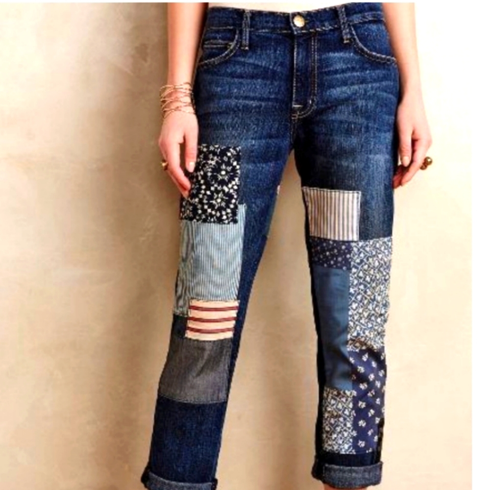 Current Elliot The Fling Multi Patchwork Jeans